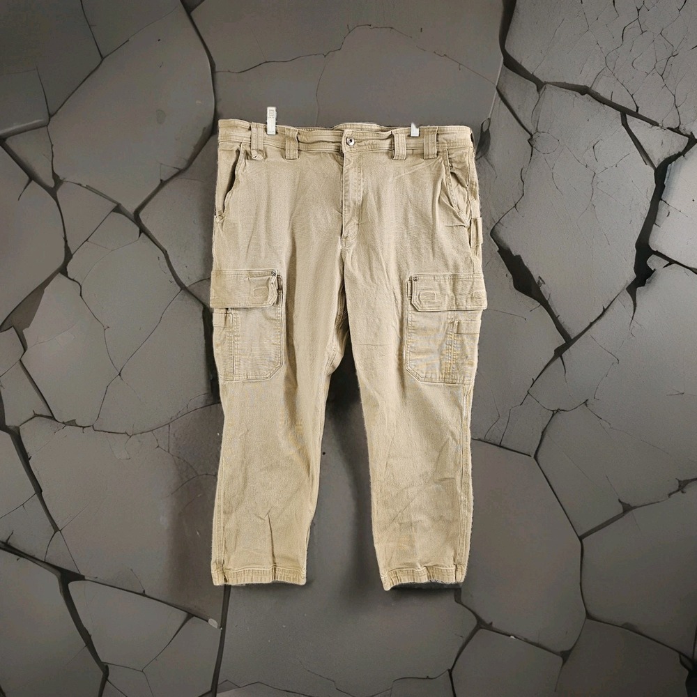 Duluth Cargo Pants‎ Mens 42x30 Khaki Flex Fire Hose Relaxed Stretch Workwear